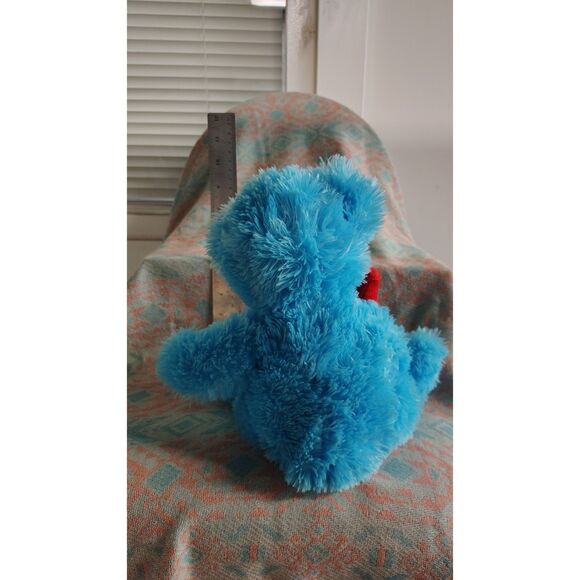 Toy Network 10" Fuzzy Blue Teddy Bear With Red Crayon - Picture 3 of 6